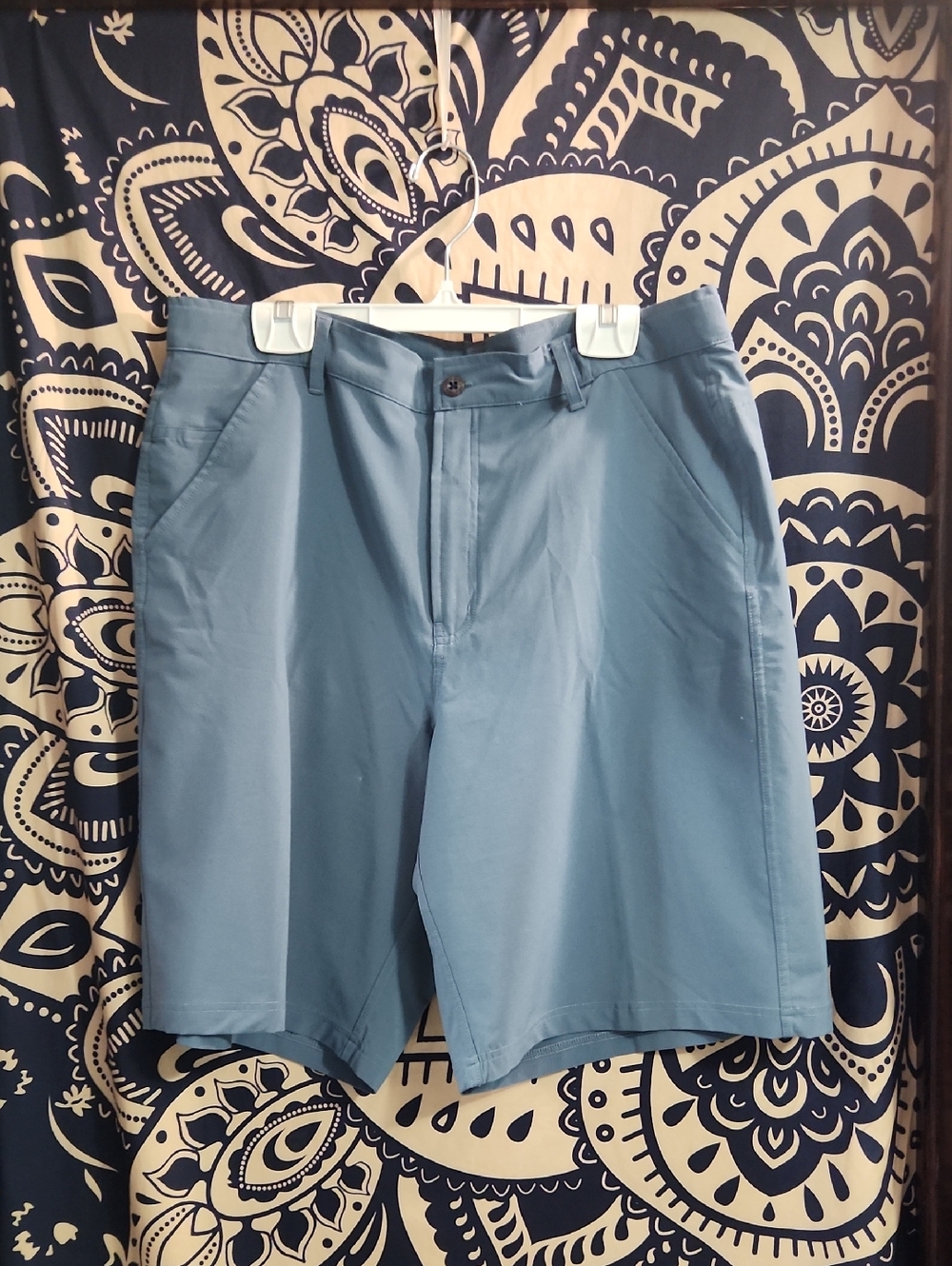 High-Waist Light Blue Women’s Shorts — Tailored Flat Front